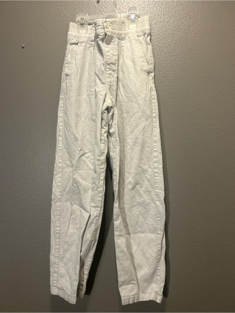 Gap Kids Pants Size XL 12 Cream Off White Fine Wale Corduroy Elastic Waistband